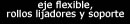 Eje flexible, rollos lijadores y soporte de MINIMAX